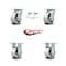 Service Caster 4 Inch Semi Steel Caster Set with Roller Bearings 2 Swivel Lock 2 Rigid SCC SCC-30CS420-SSR-BSL-2-R-2 - alternate 2